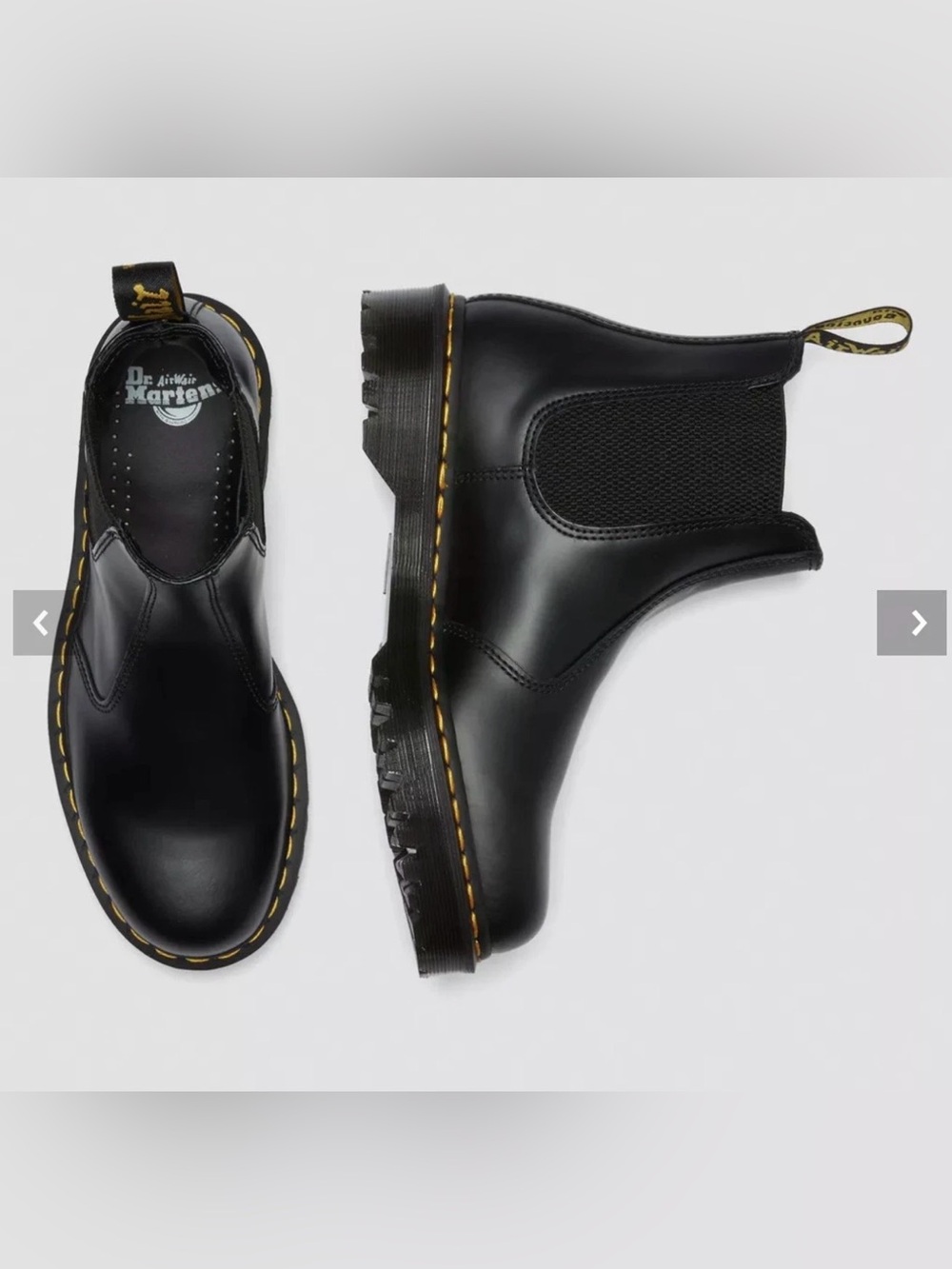Dr. Martens 2976 Bex Smooth Black Leather Chelsea Boot NEW $190